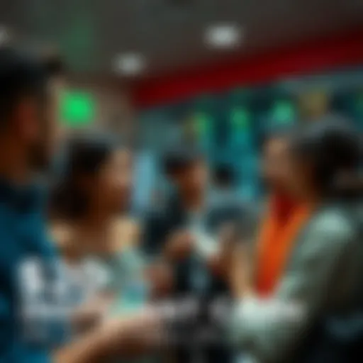 A group of people in Australia discussing quick cash options, highlighting the demand for instant cash services.