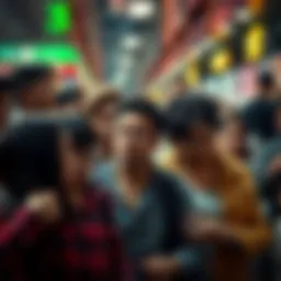A group of people expressing frustration over common daily annoyances like long lines and traffic jams.