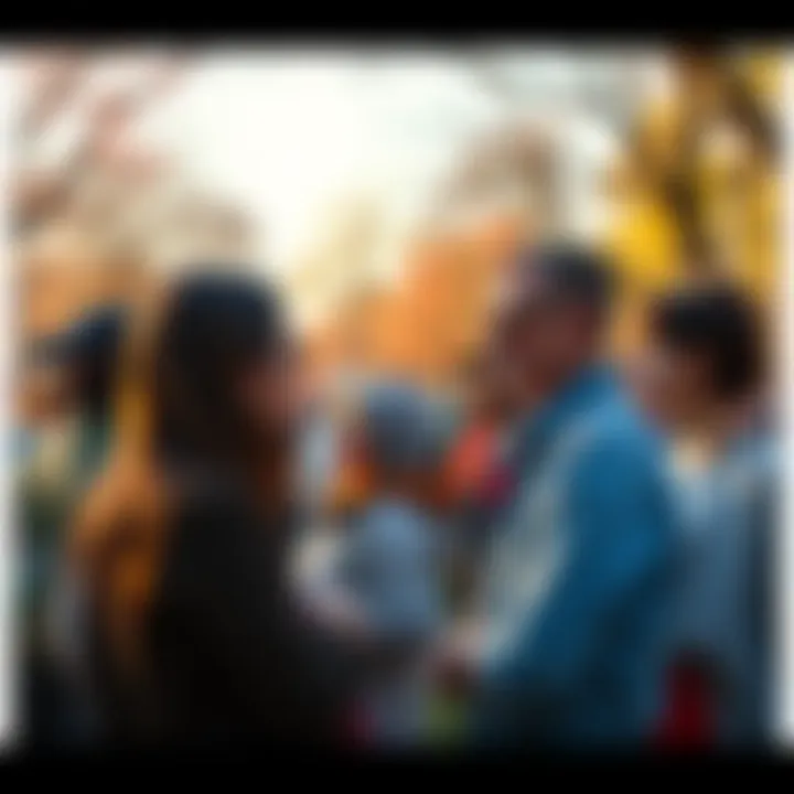 A group of people gathered in a park, discussing the significant events of March 12, 2020, with thoughtful expressions.