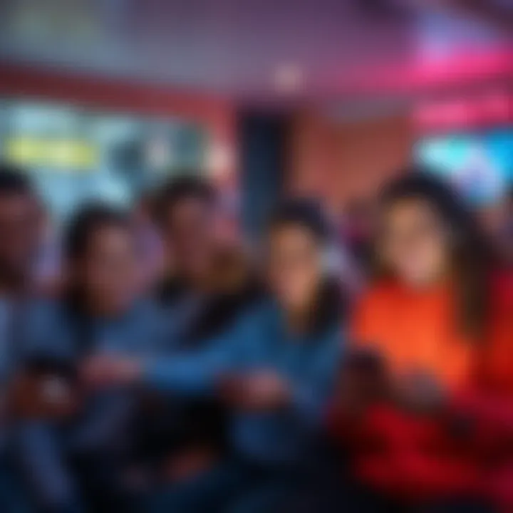 Group of people discussing OG memes on their devices, showing laughter and engagement
