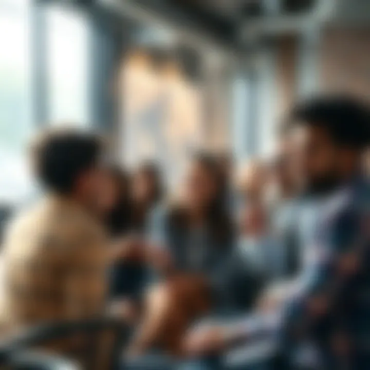 People Sharing Opinions Diverse group of people discussing trending topics in a casual setting