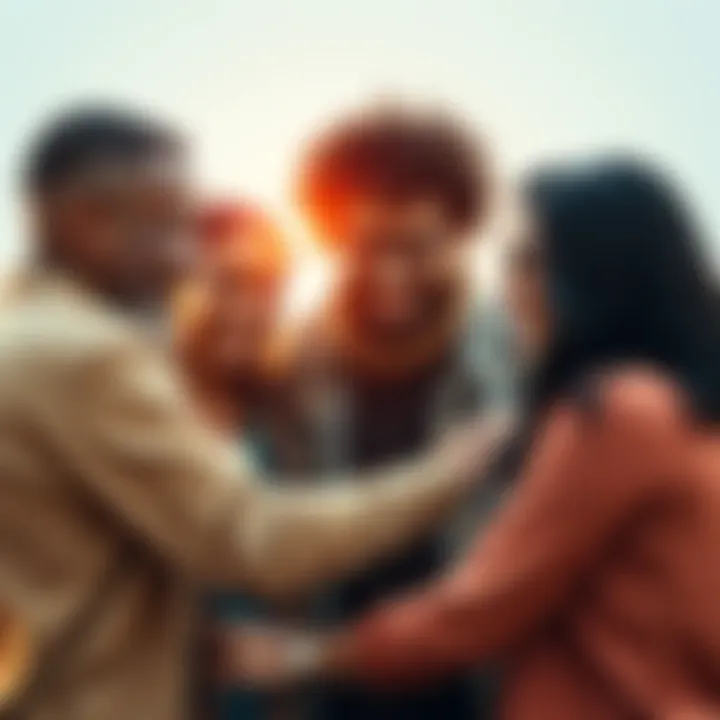 A group of diverse people sharing their experiences and supporting each other in a circle