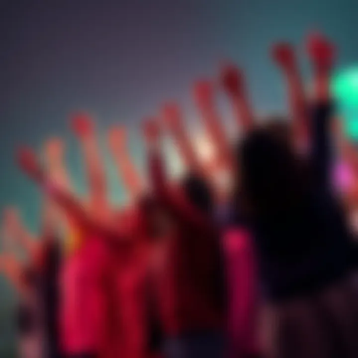 A diverse group of people joyfully celebrating with raised fists, symbolizing confidence and community support in financial opportunities.
