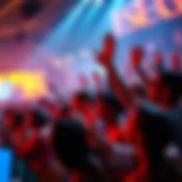 People celebrating new trends in 2026 A crowd of excited people cheering and showing support for new trends and projects in a digital setting.