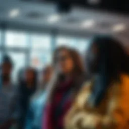 A group of people looking worried while discussing survey results