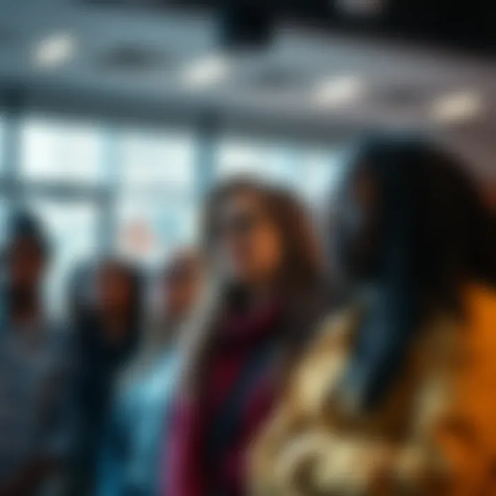 A group of people looking worried while discussing survey results