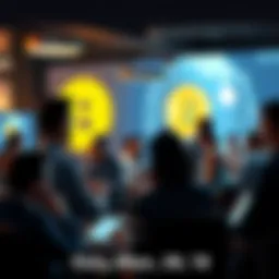 People discussing Bitcoin A group of people engaging in a conversation about Bitcoin in a forum setting