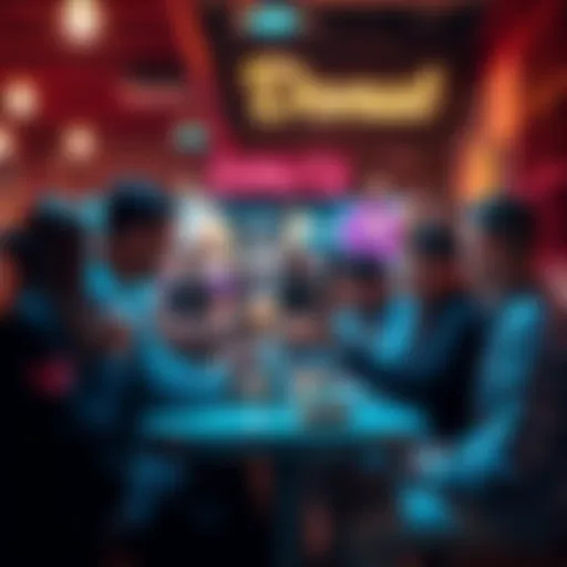 A group of people engaged in a lively discussion about donuts at a café