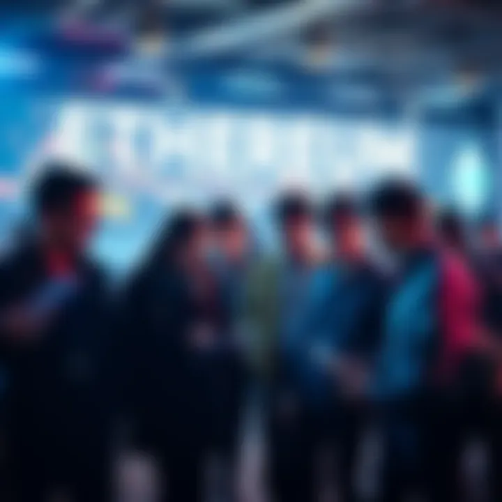 A group of people engaged in a vibrant discussion about Ethereum, sharing insights and checking price updates on their devices.