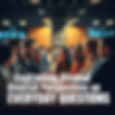 A group of diverse people engaged in a thoughtful discussion about common questions, exchanging ideas and opinions