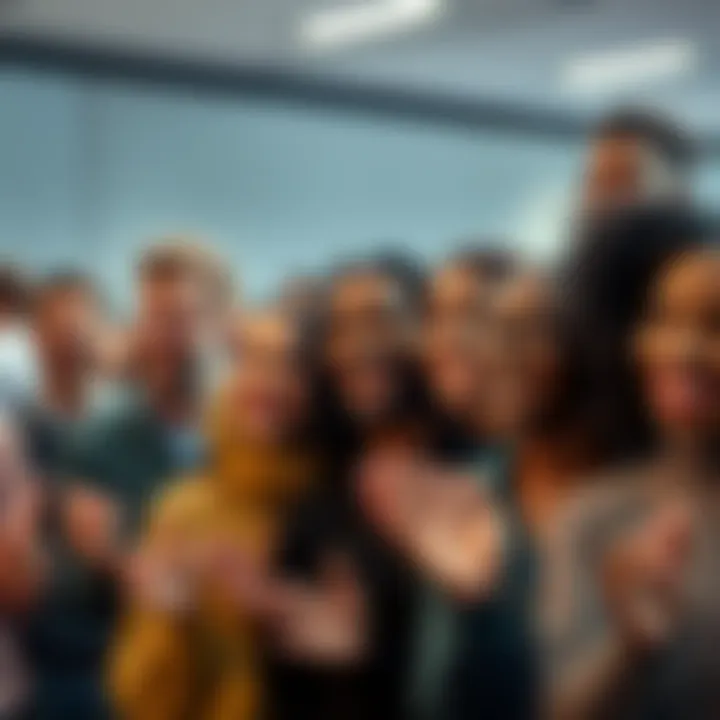 People expressing gratitude A group of diverse people smiling and saying thank you