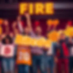 A group of people joyfully celebrating their financial independence, holding Bitcoin signs and props, symbolizing success in cryptocurrency investing since 2020