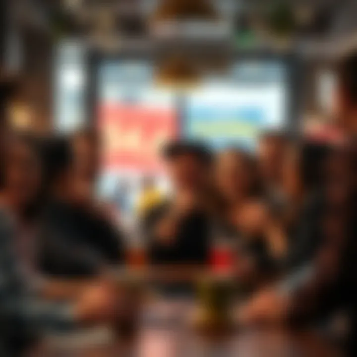 A diverse group of people chatting and laughing at a café on a Tuesday afternoon, showcasing different reactions and expressions.