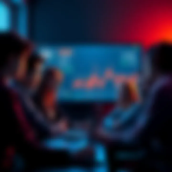 A group of people looking unsure while viewing a decentralized finance platform on a computer