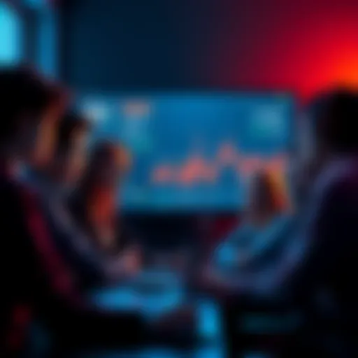 People hesitating at a computer screen A group of people looking unsure while viewing a decentralized finance platform on a computer