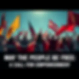 People Holding Flags Together A diverse group of people holding flags and standing together in solidarity, symbolizing unity and empowerment.