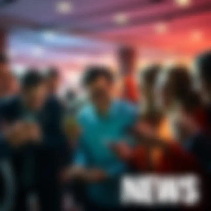 Group of people sharing laughter while looking at a funny post on their phones