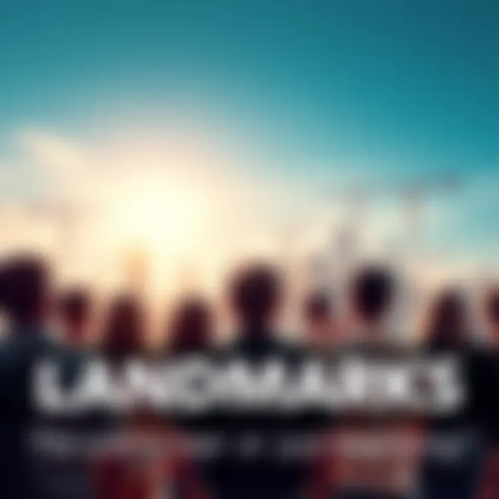 People Looking at Landmarks A group of people standing together, looking up at a distant skyline filled with cranes and unfinished buildings, expressing curiosity and skepticism about future landmarks.