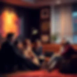 A group of people sharing their experiences about crypto liquidations in a supportive setting