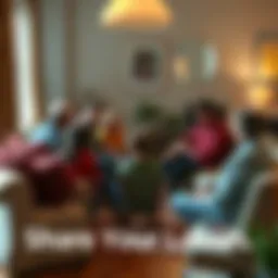 A group of diverse people sitting in a circle, sharing stories about their losses and supporting each other in a warm, inviting setting.