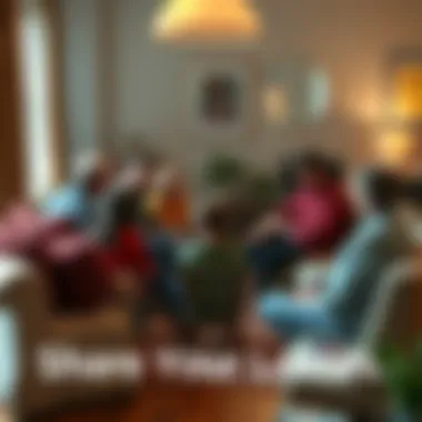 A group of diverse people sitting in a circle, sharing stories about their losses and supporting each other in a warm, inviting setting.