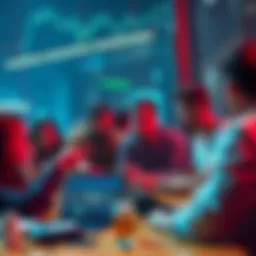 Group of people discussing their experiences with coin swap services like Godex