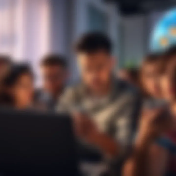 Group of people looking frustrated while watching ads on a laptop and smartphone, showing disappointment about not receiving payment.