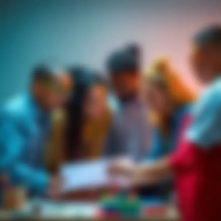 A diverse group of people collaborating on a project, symbolizing collective impact and teamwork for a better future.