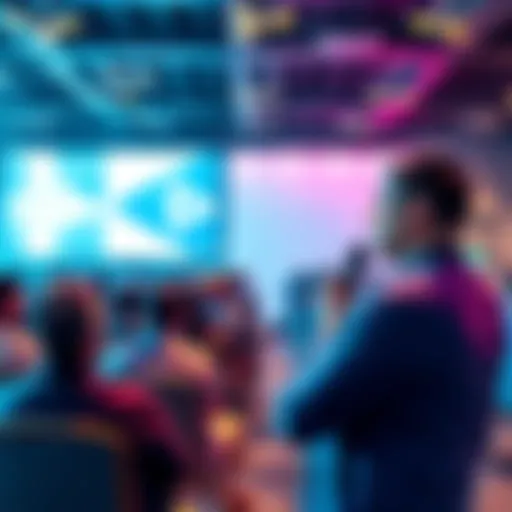 CoFounder of Pepecoin speaking to attendees at the Litecoin Summit, engaging in discussions about digital currencies.