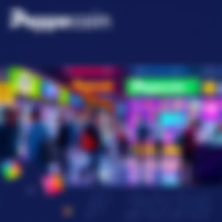People exploring the new PepecoinHub and shopping at the Pepecoin Shop with a vibrant trading game display in the background