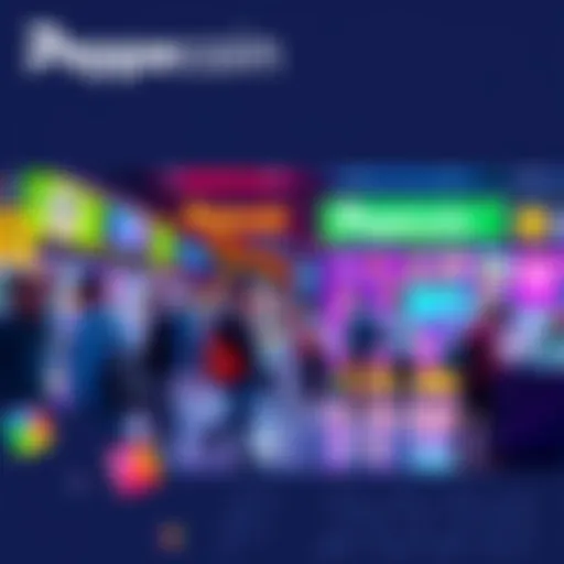 Pepecoin Community Update People exploring the new PepecoinHub and shopping at the Pepecoin Shop with a vibrant trading game display in the background