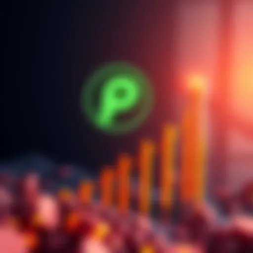 Visual representation of Pepecoin logo with a rising growth chart showing a 189% increase