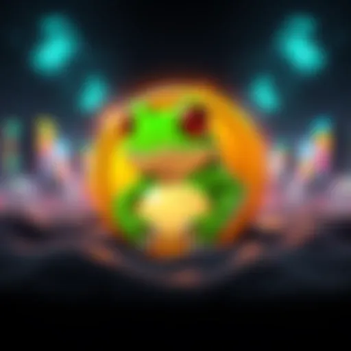A graphic representation of the Pepecoin logo featuring a frog character, symbolizing security and meme culture.