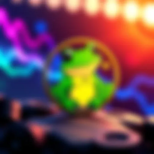 The Pepecoin logo featuring a cartoon frog, symbolizing its unique meme coin identity, set against a vibrant background.