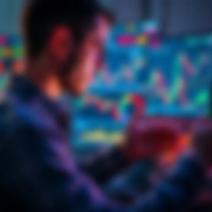 An individual looking at charts and graphs on a computer screen, considering exit strategies for altcoin investments during alt-season.