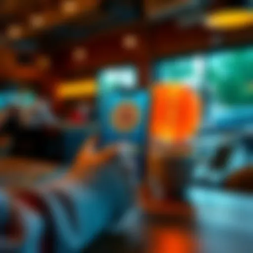 A person decides to invest in Bitcoin instead of buying a coffee, showing a smartphone with a Bitcoin app, a coffee shop background, and a coffee cup on the table.