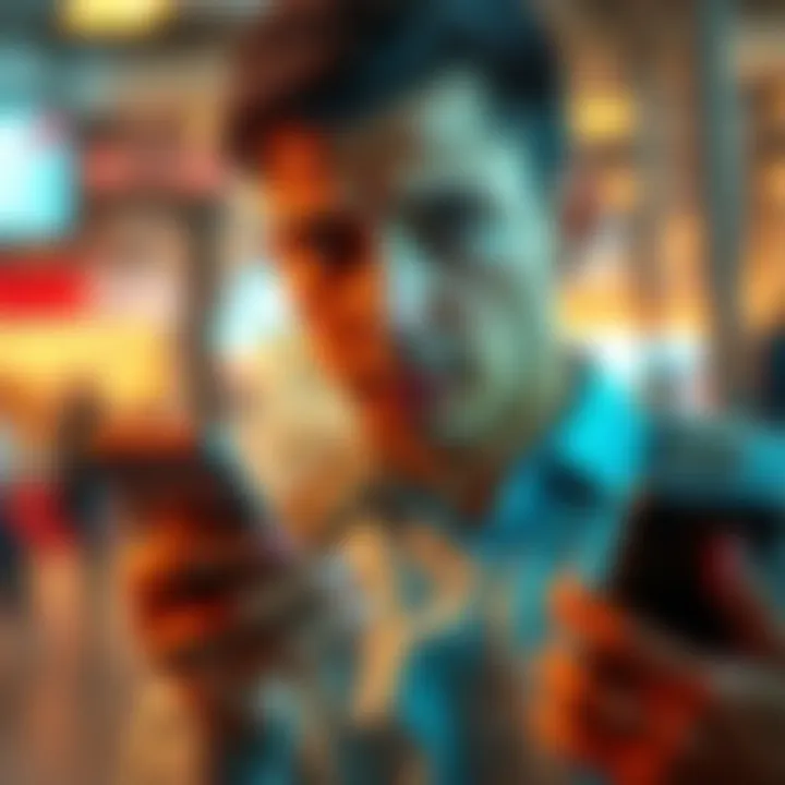 Individual with a worried expression, holding a smartphone while thinking about payment issues