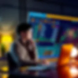 A person sitting at a desk with a laptop, looking thoughtful while reviewing cryptocurrency data related to Kaspa and loan options.