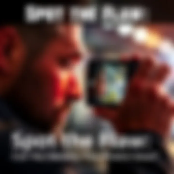 A person closely inspecting a photo for flaws or issues