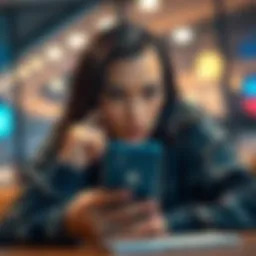Person frustrated with account verification Individual looking at a smartphone with a concerned expression while trying to verify their Curve Pay account