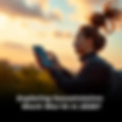 Person jogging while using Sweatcoin app A person running outdoors, checking their Sweatcoin app on a smartphone, showing interest in fitness rewards