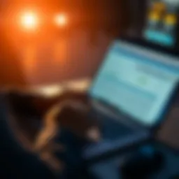 Person with a laptop and tax documents Individual reviewing Coinbase tax forms and calculations on a laptop