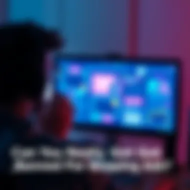Person looking at a computer screen with ads A person showing concern while viewing ads on their computer screen, contemplating the possibility of account bans for skipping them.