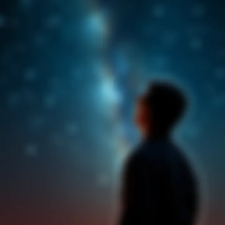 Person observing the night sky for omens A person gazing at the starry night, pondering the meaning of omens in life decisions