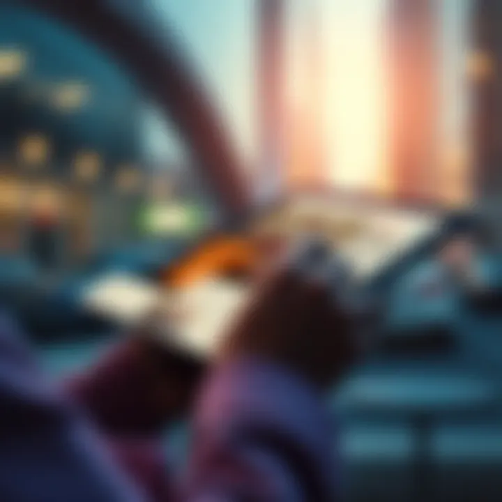 A person checking various news articles on a tablet, looking for credibility in information