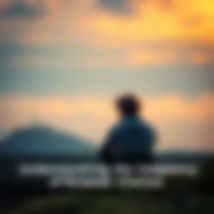 Person Reflecting on Choices A thoughtful person sitting alone, contemplating their life choices surrounded by nature.