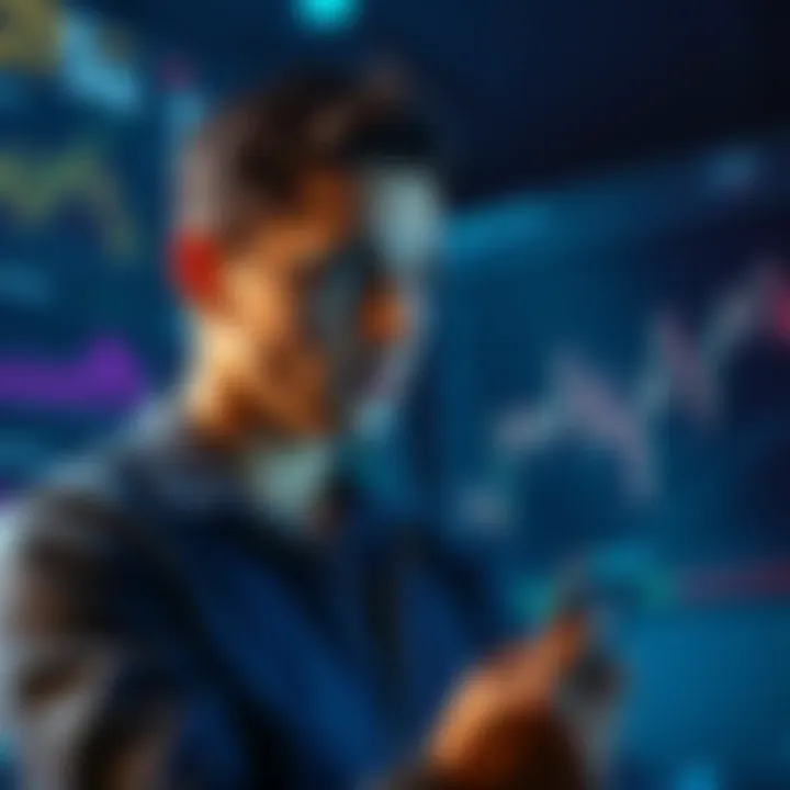 A thoughtful person considering whether to sell half of their Pi coins, looking at charts and graphs on a digital device.