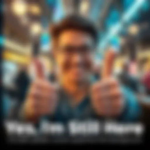 Individual smiling and giving a thumbs up, signaling ongoing engagement and presence