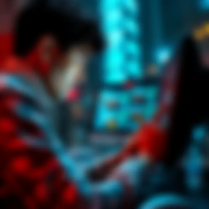 A person looking at a computer screen while withdrawing money from an online platform