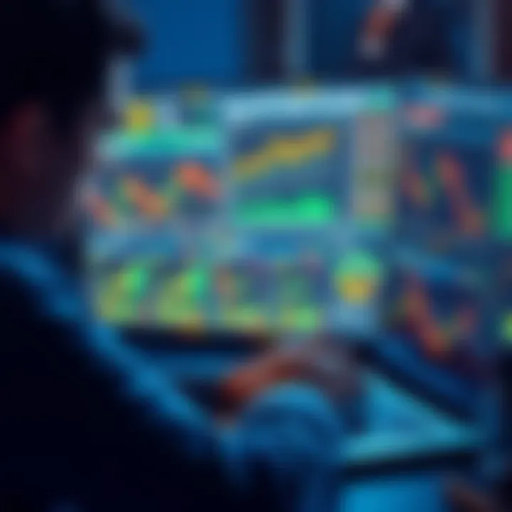 A person looking at investment charts and financial data on a laptop, questioning the credibility of an investment platform.